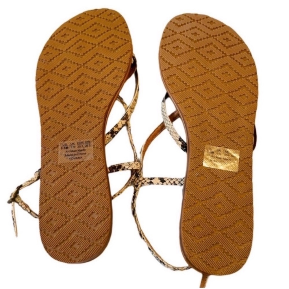 NEW Zodiac Yovanna Slingback Strappy Sandals Boho Flat Thongs Tan Brown Size 9.5 - Picture 9 of 12